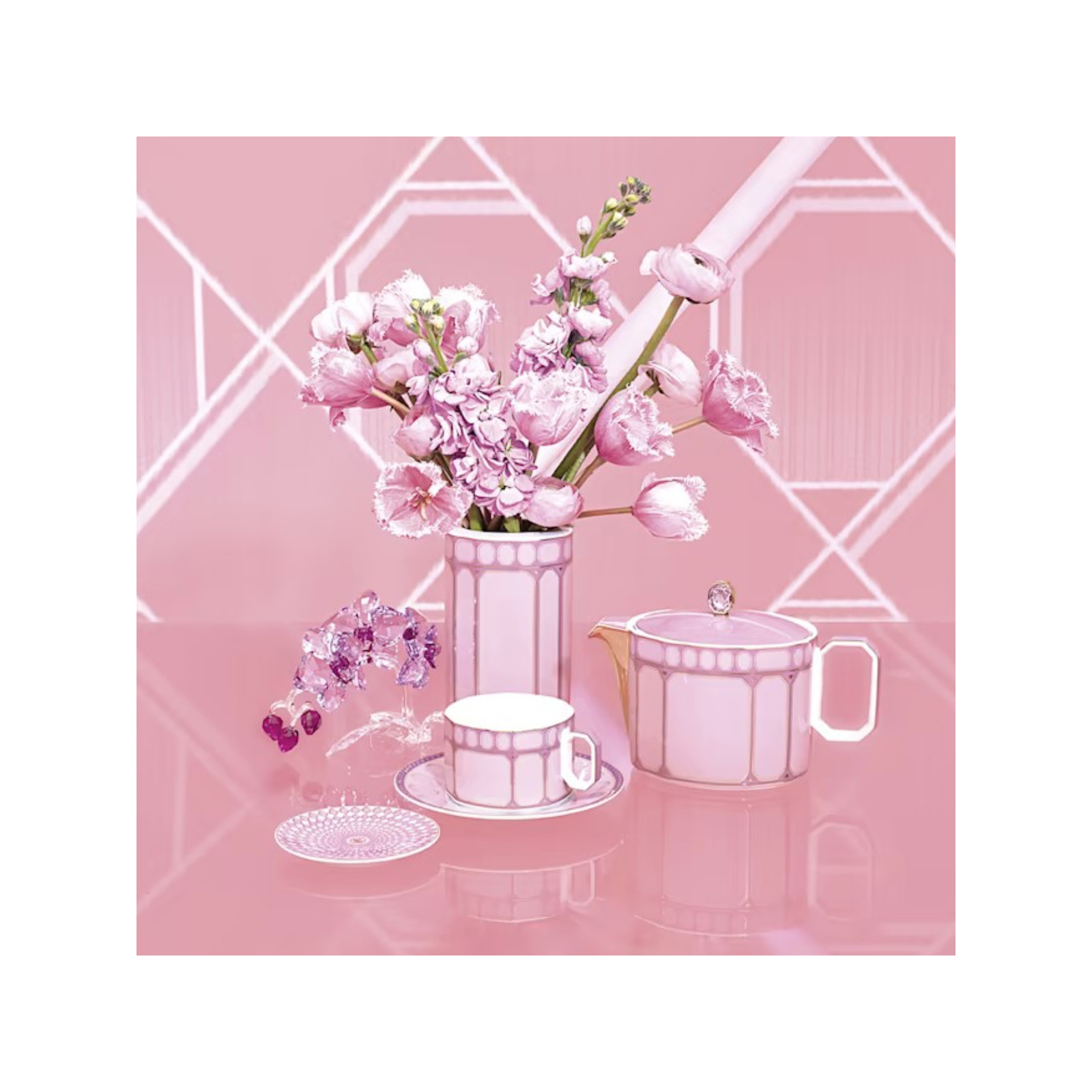 Kubek z przykrywką Signum różowy