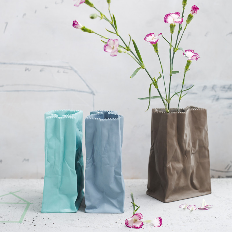 Wazon 18 cm Paper Bag szaro - brązowy