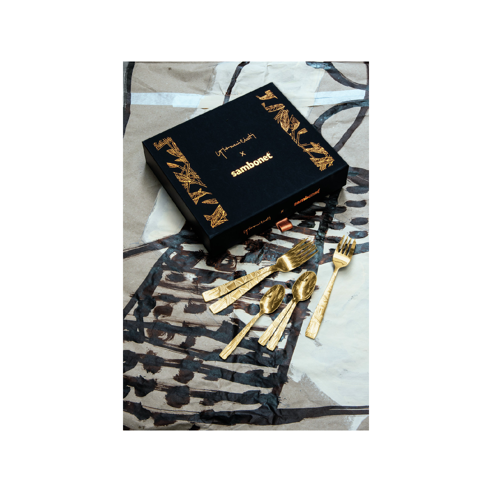 Sambonet Jungle zestaw 6 łyżeczek mokka złote