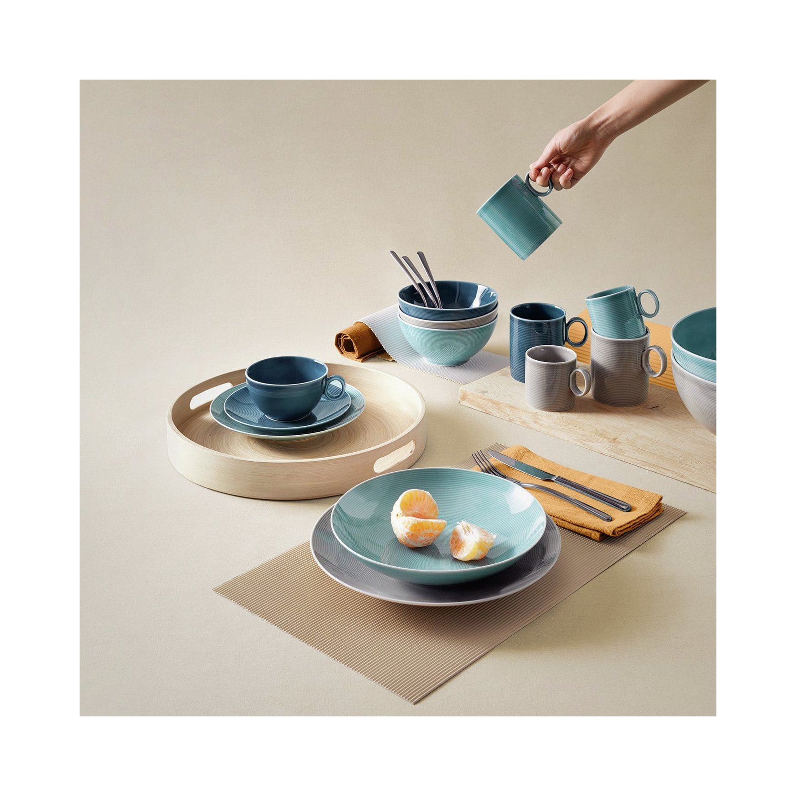 Talerz głęboki 24 cm Ice Blue Loft Colours 1+1