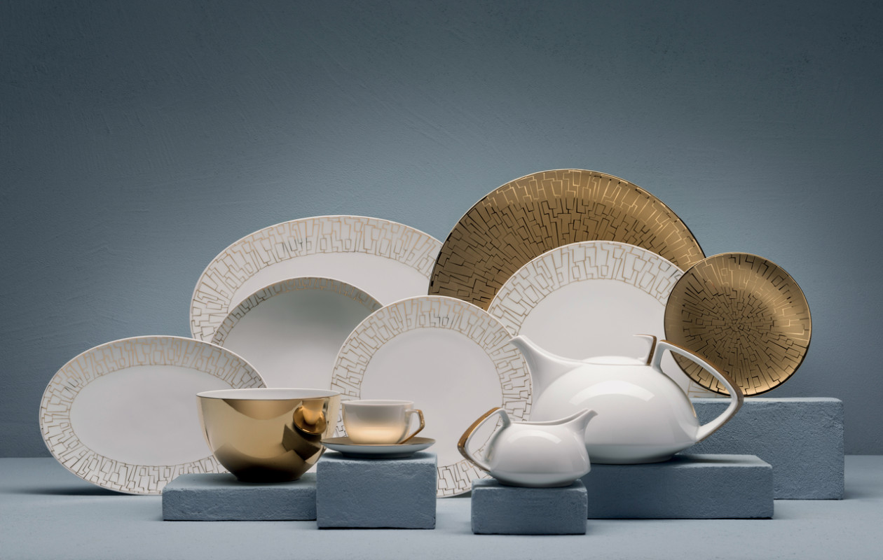 Talerz 28 cm TAC Skin Gold