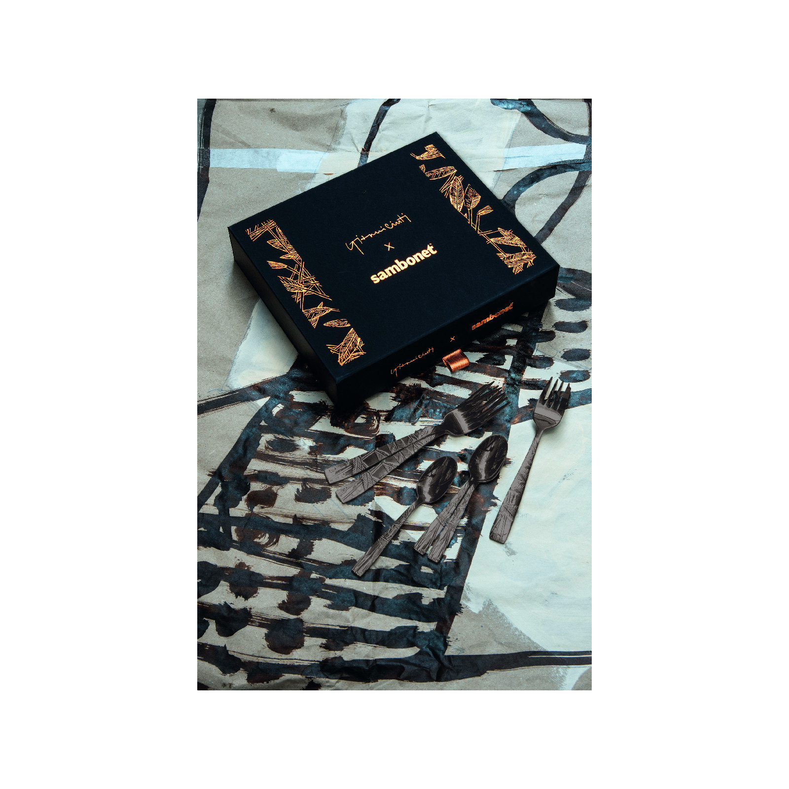 Sambonet Jungle zestaw 6 łyżeczek mokka czarne