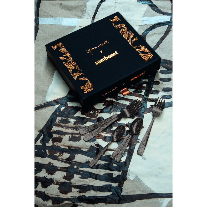 Sambonet Jungle zestaw 6 łyżeczek mokka czarne