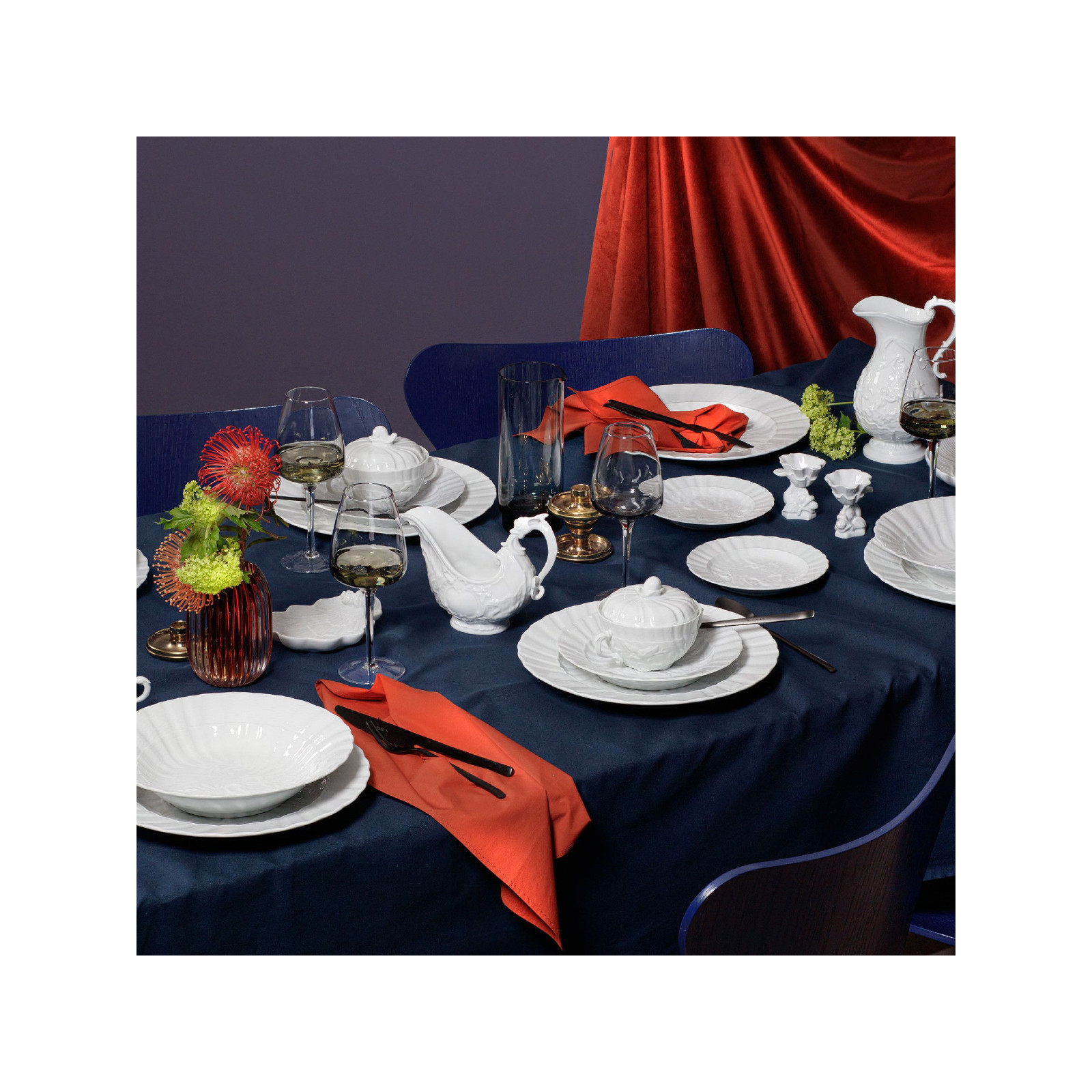 Meissen Talerz 24,5 cm Łabędź biały