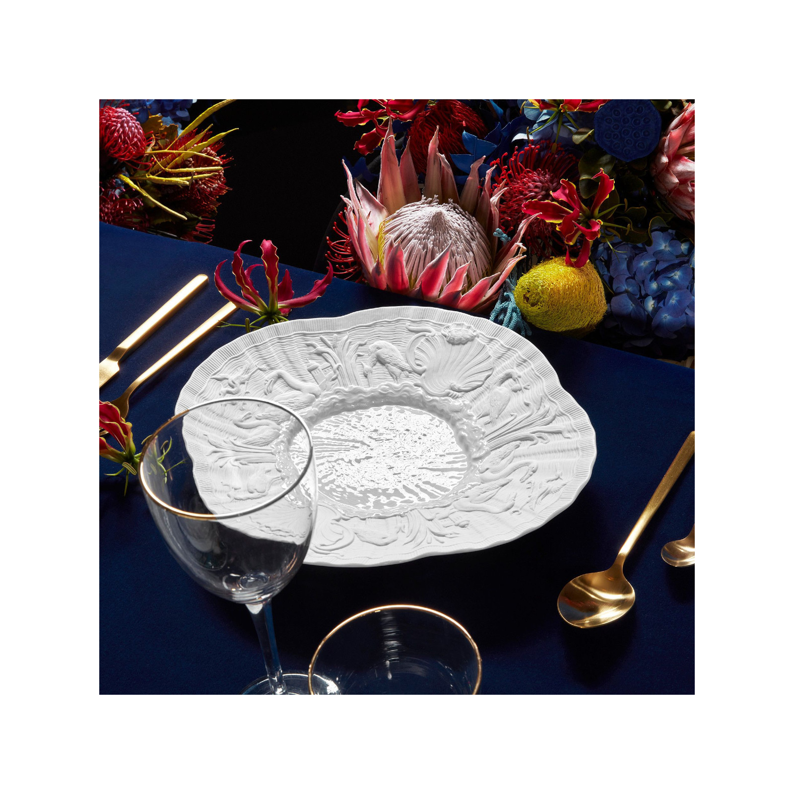 Meissen Talerz 30 cm Łabędź biały