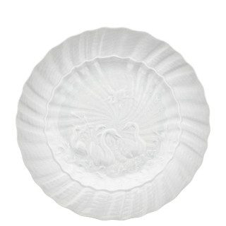 Meissen Talerz 22 cm Łabędź biały