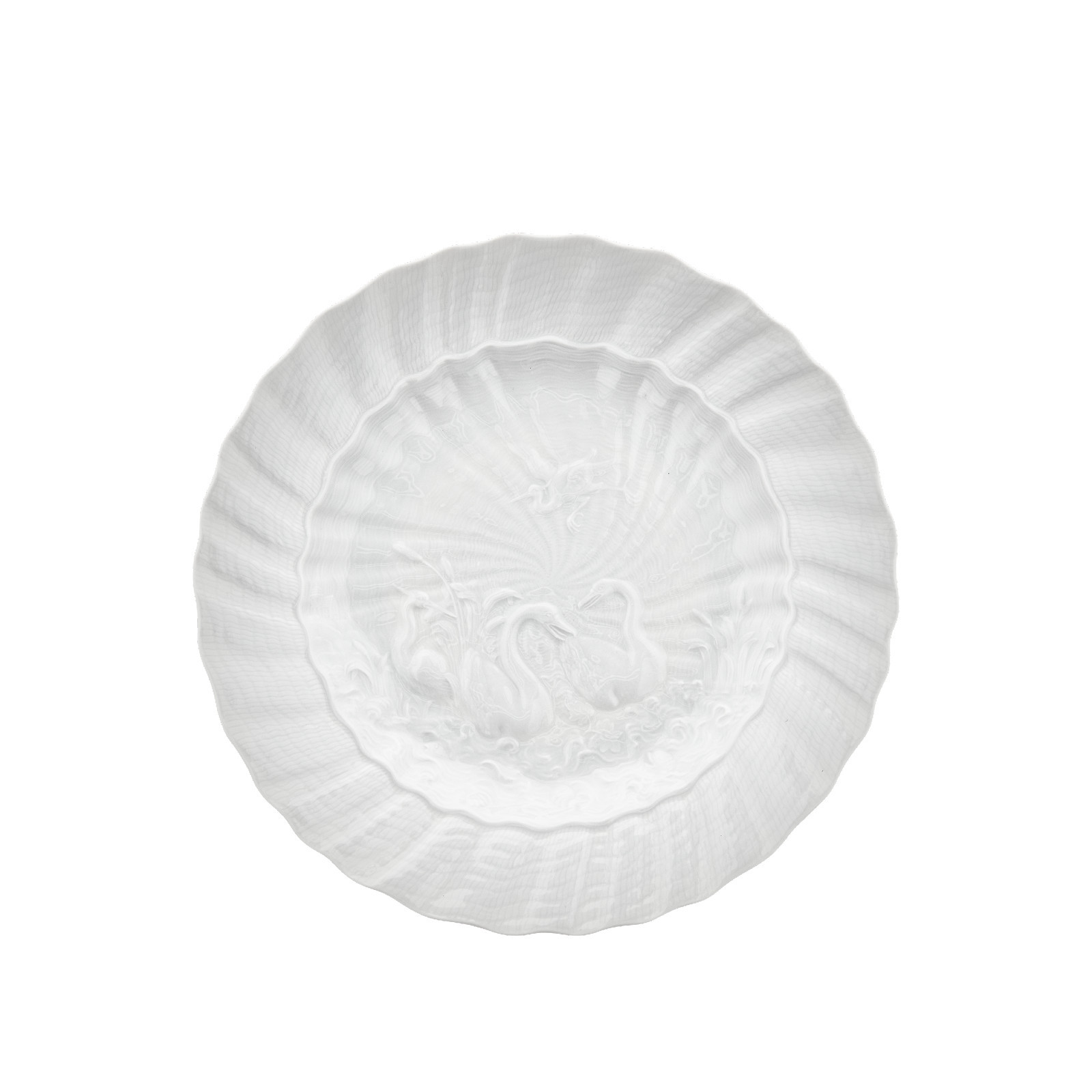 Meissen Talerz 22 cm Łabędź biały