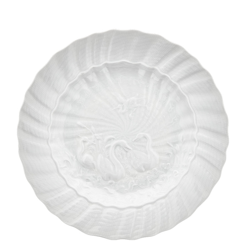 Meissen Talerz 22 cm Łabędź biały