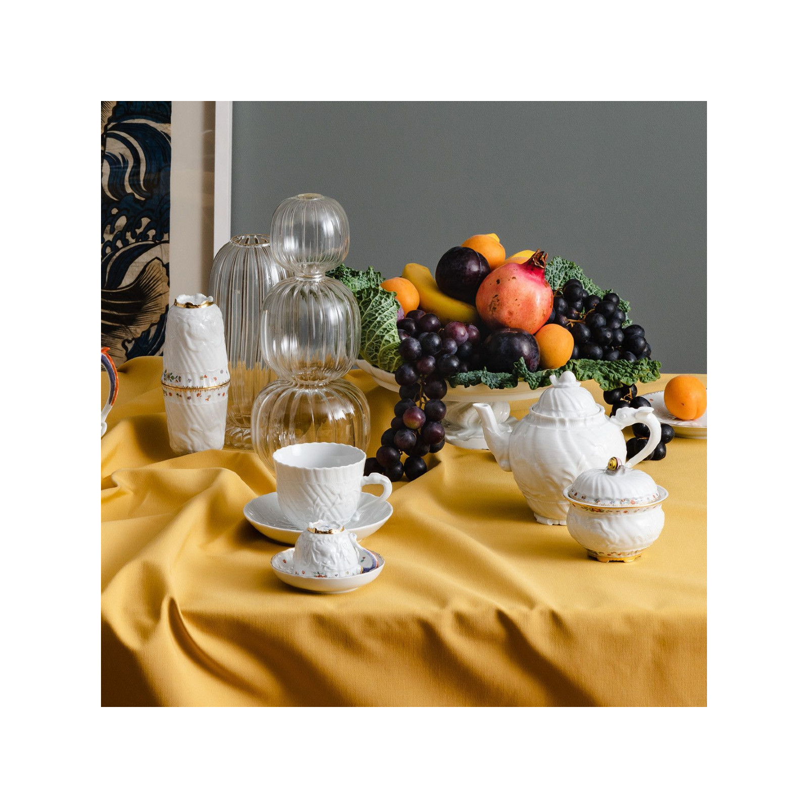 Meissen Talerz 22 cm Łabędź biały