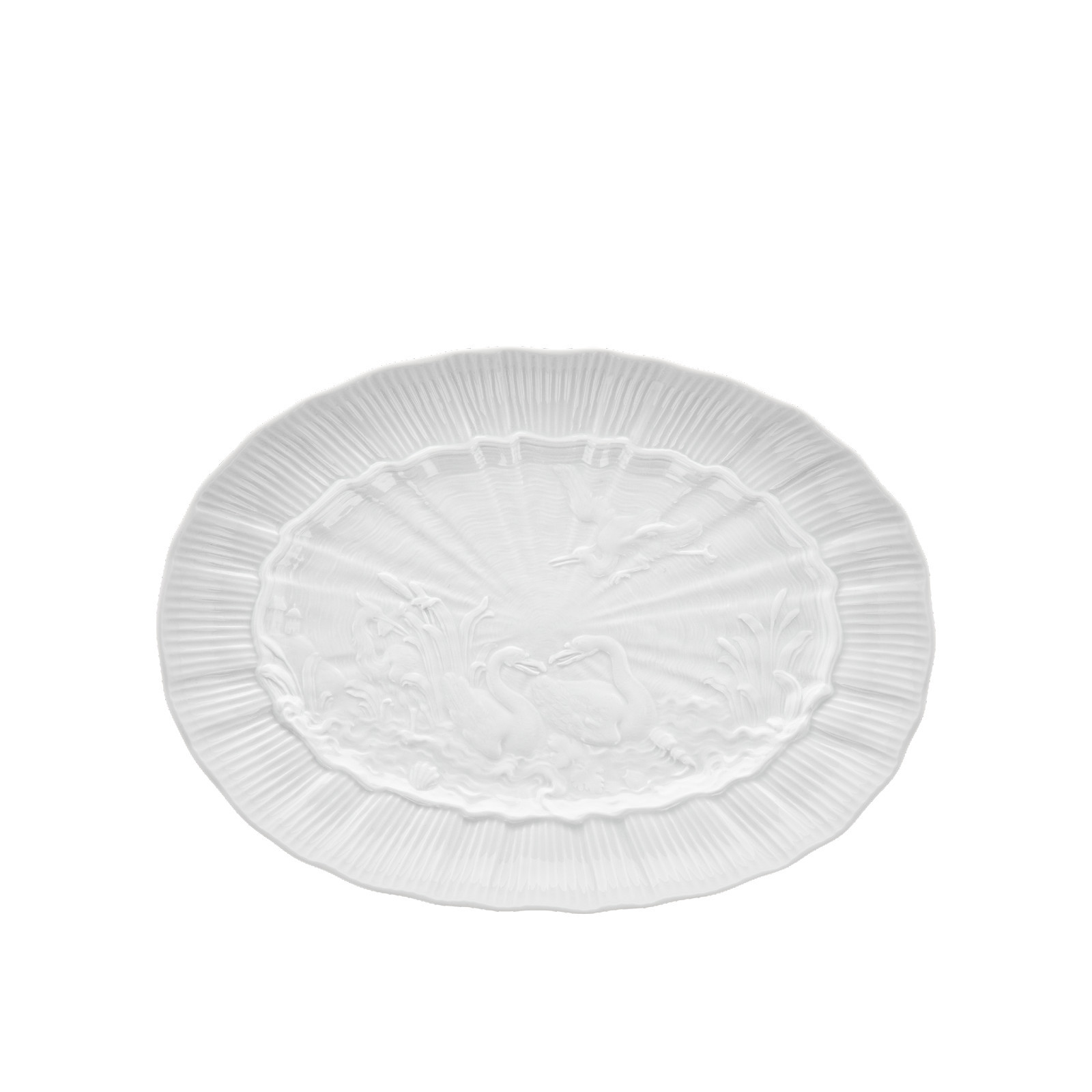Meissen Półmisek owalny 30 cm Łabędź biały