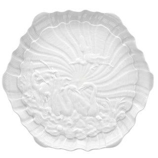 Meissen Talerz do ciasta 29 cm Łabędź biały