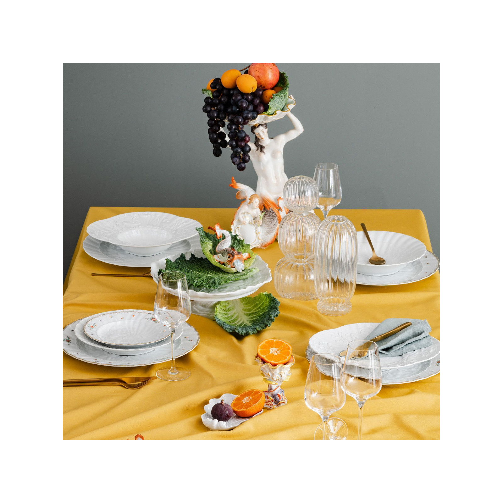 Meissen Talerz do ciasta 29 cm Łabędź biały