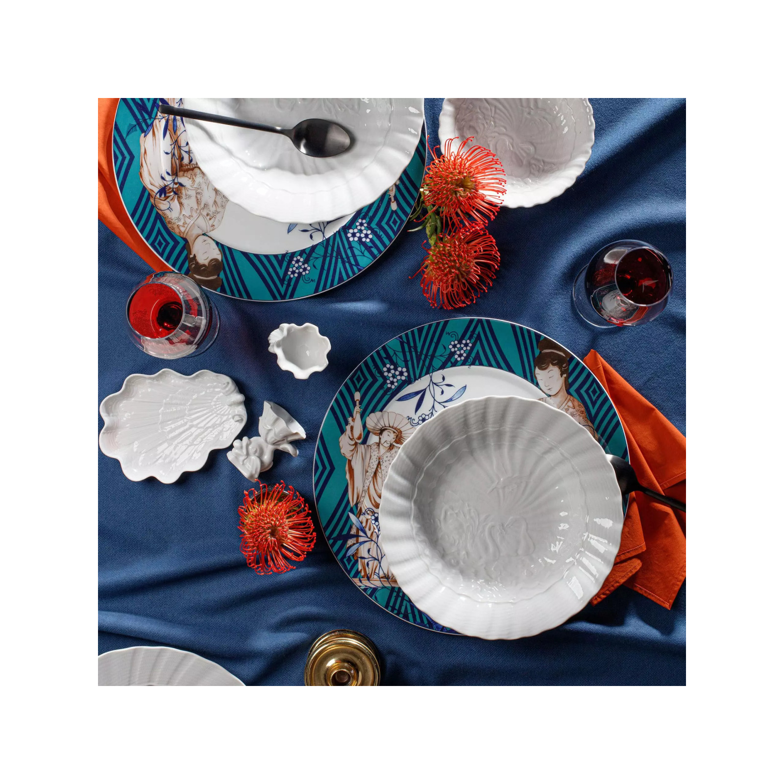 Meissen Talerz głęboki 25 cm Łabędź biały