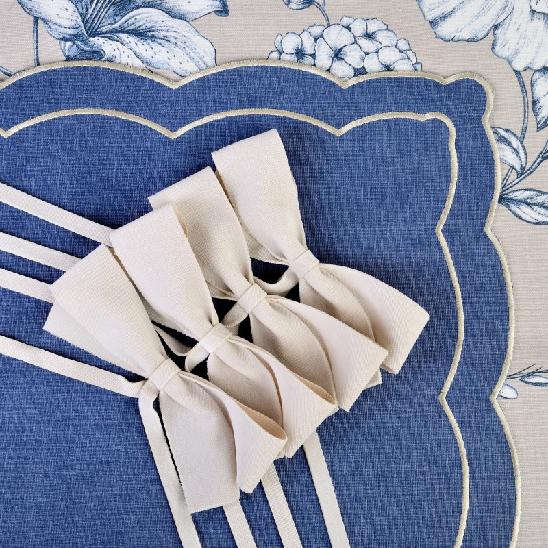 Zestaw 6 szt. aksamitnych kokardek Alabaster Bows