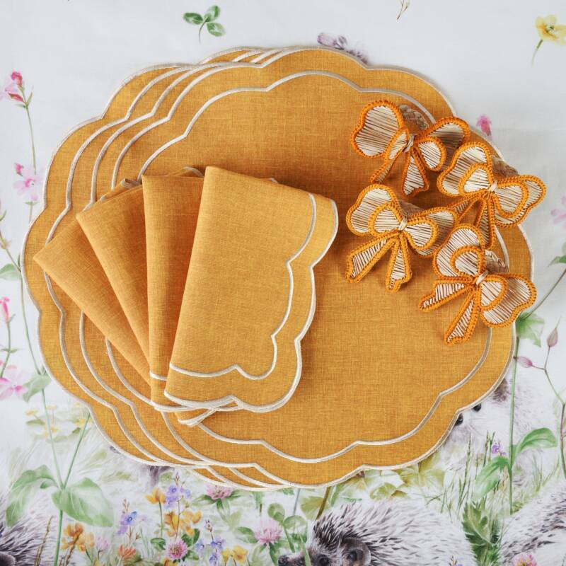 Zestaw 6 szt. obrączek na serwetki Yellow Bows