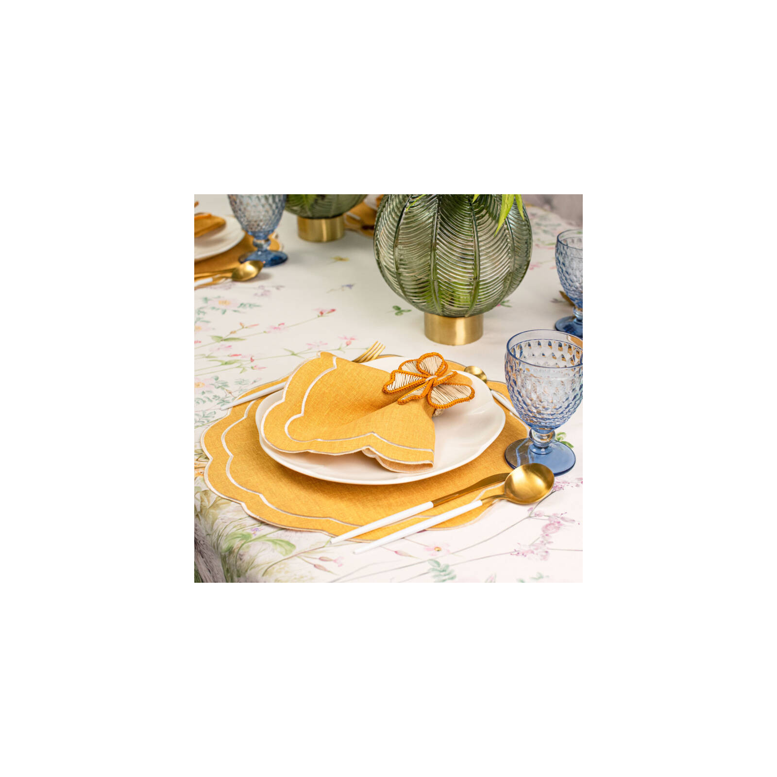 Zestaw 6 szt. obrączek na serwetki Yellow Bows