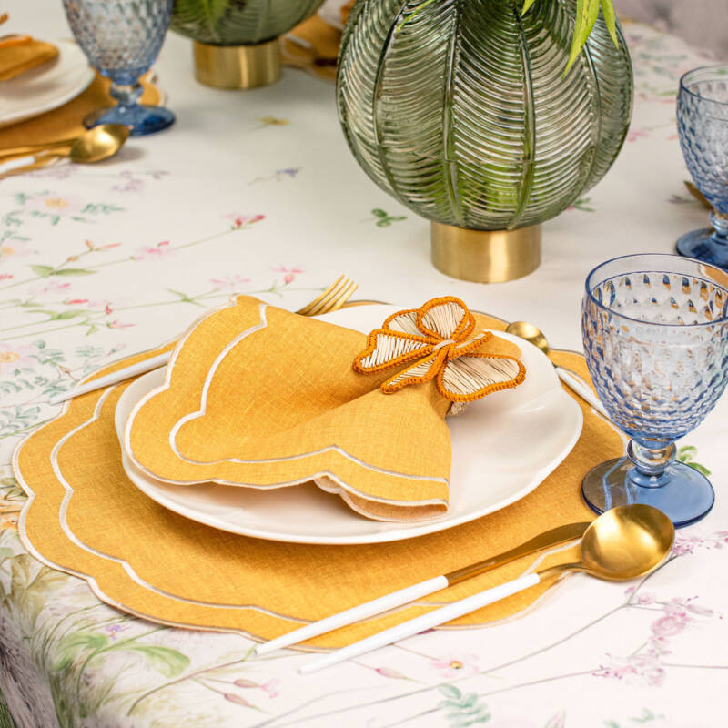 Zestaw 6 szt. obrączek na serwetki Yellow Bows