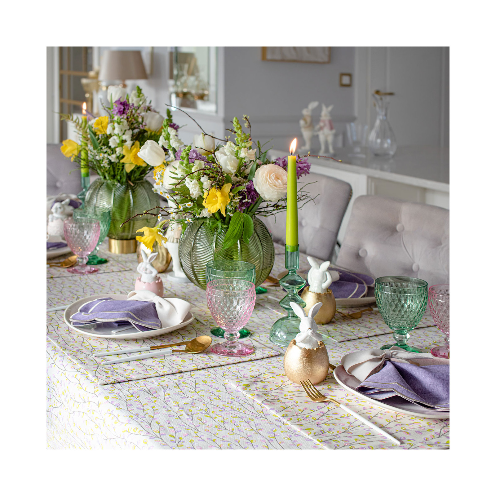 Obrus bawełniany Purple Willow 130×250