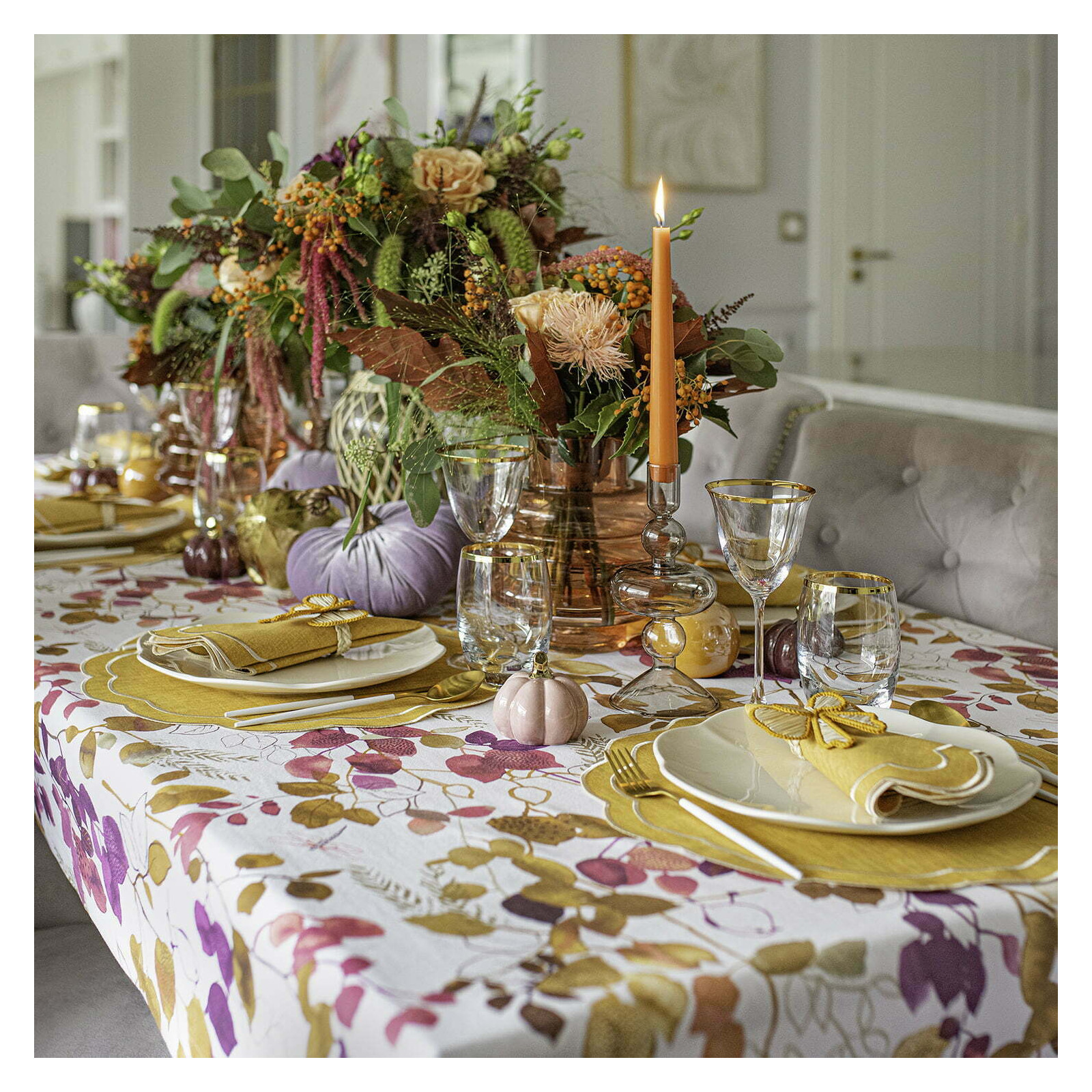 Obrus bawełniany Purple Sparrow 130×300