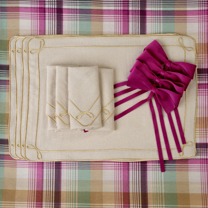 Zestaw 6 szt. aksamitnych kokardek Fuchsia Bows