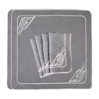 Zestaw 6 szt. haftowanych serwetek Infinity