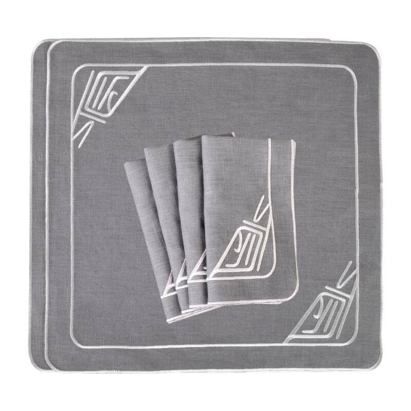 Zestaw 6 szt. haftowanych serwetek Infinity