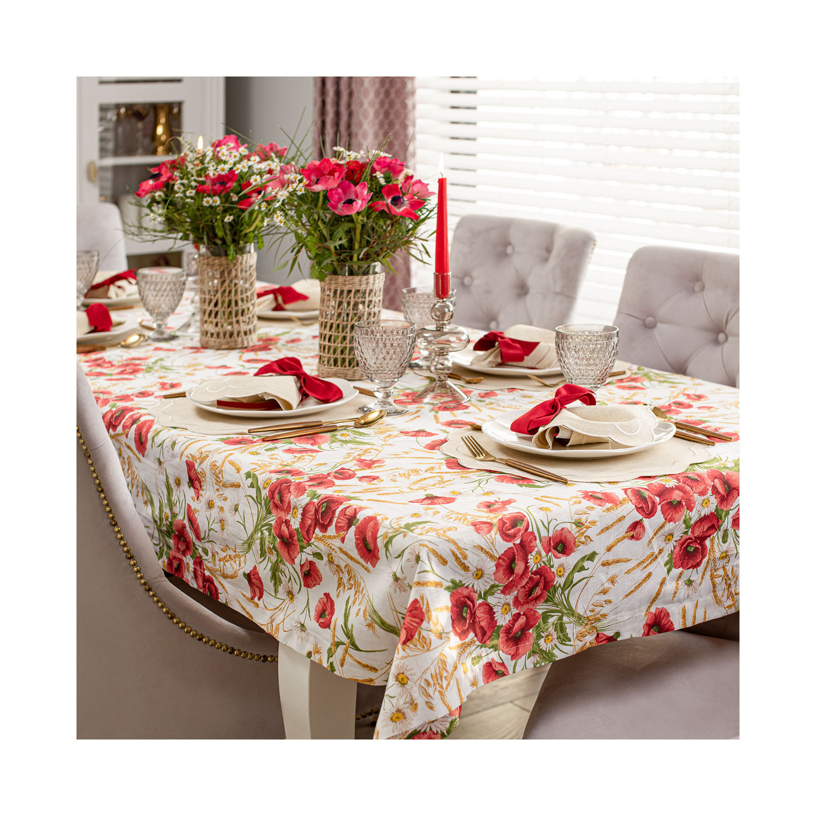 Zestaw 6 szt. haftowanych podkłade Beige Petali