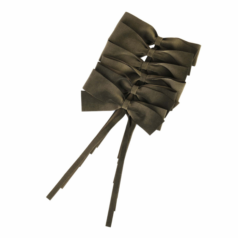 Zestaw 6 szt. aksamitnych kokardek Brown Bows