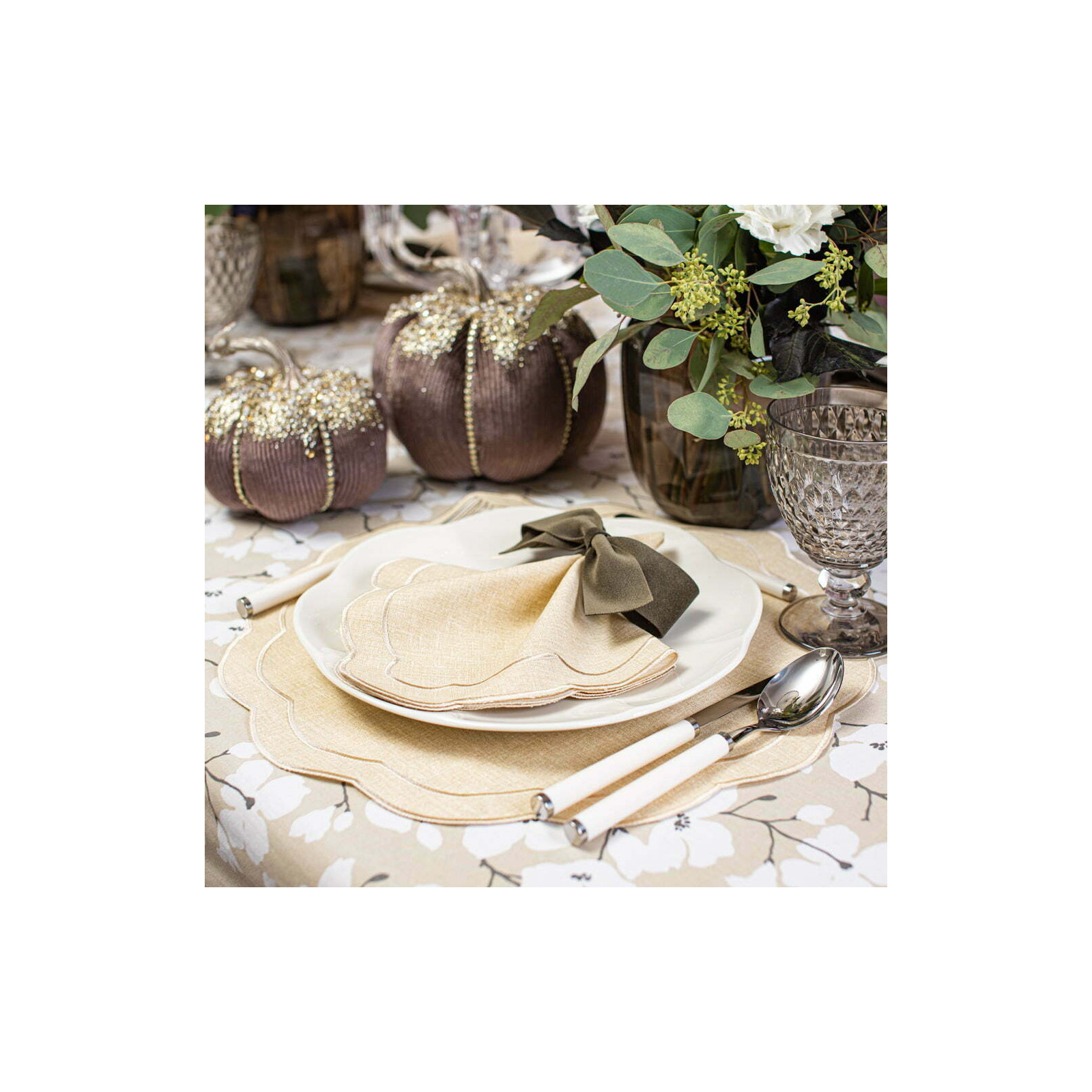 Zestaw 6 szt. aksamitnych kokardek Brown Bows