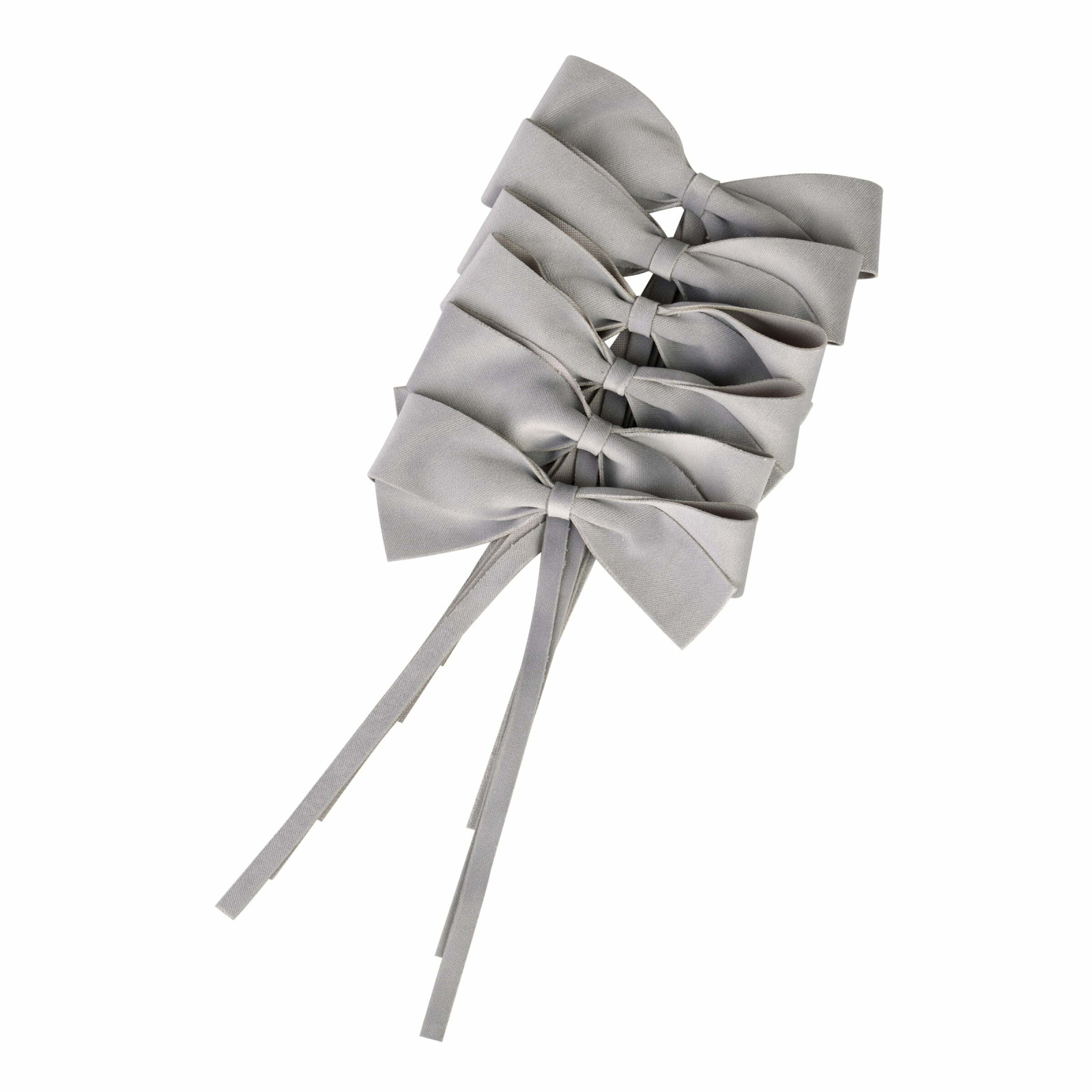 Zestaw 6 szt. aksamitnych kokardek Gray Bows