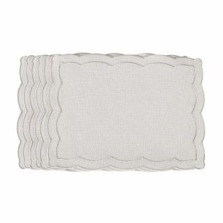 Zestaw 6 szt. haftowanych podkładek Silver Onde