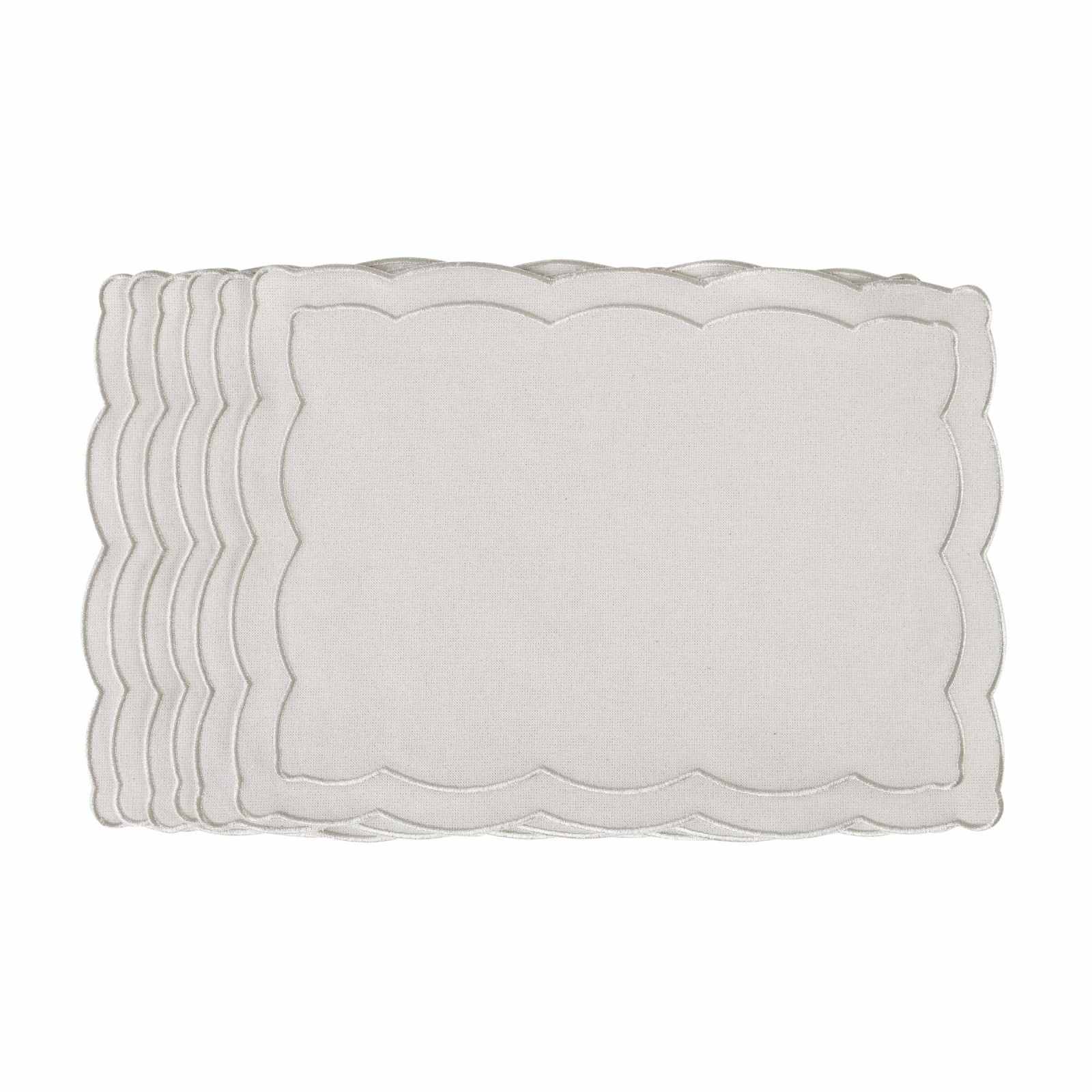 Zestaw 6 szt. haftowanych podkładek Silver Onde