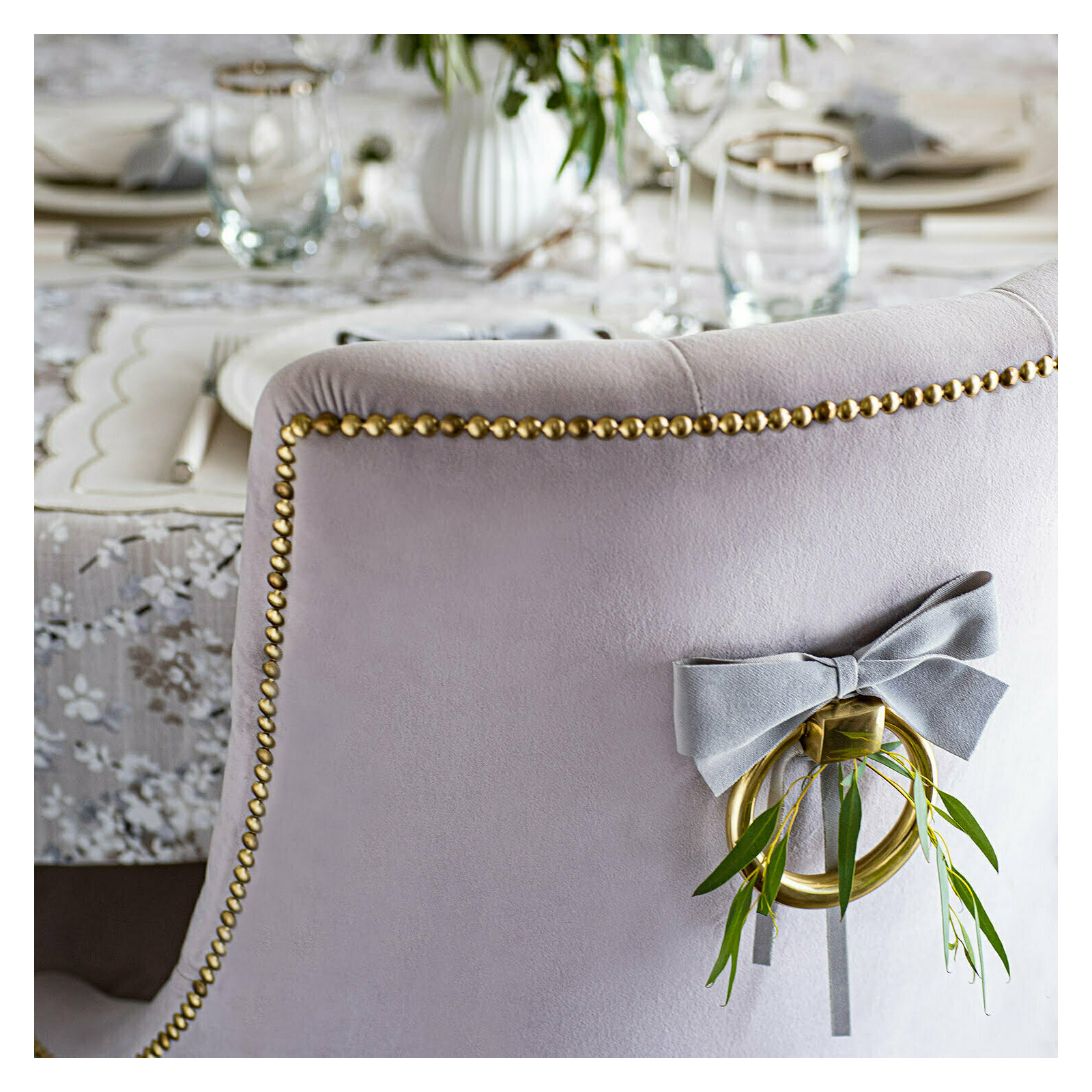 Zestaw 6 szt. haftowanych podkładek Silver Onde