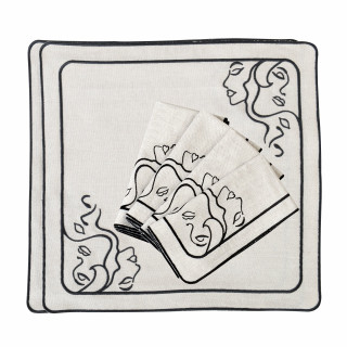 Zeatw 6 szt. haftowanych serwetek Venus