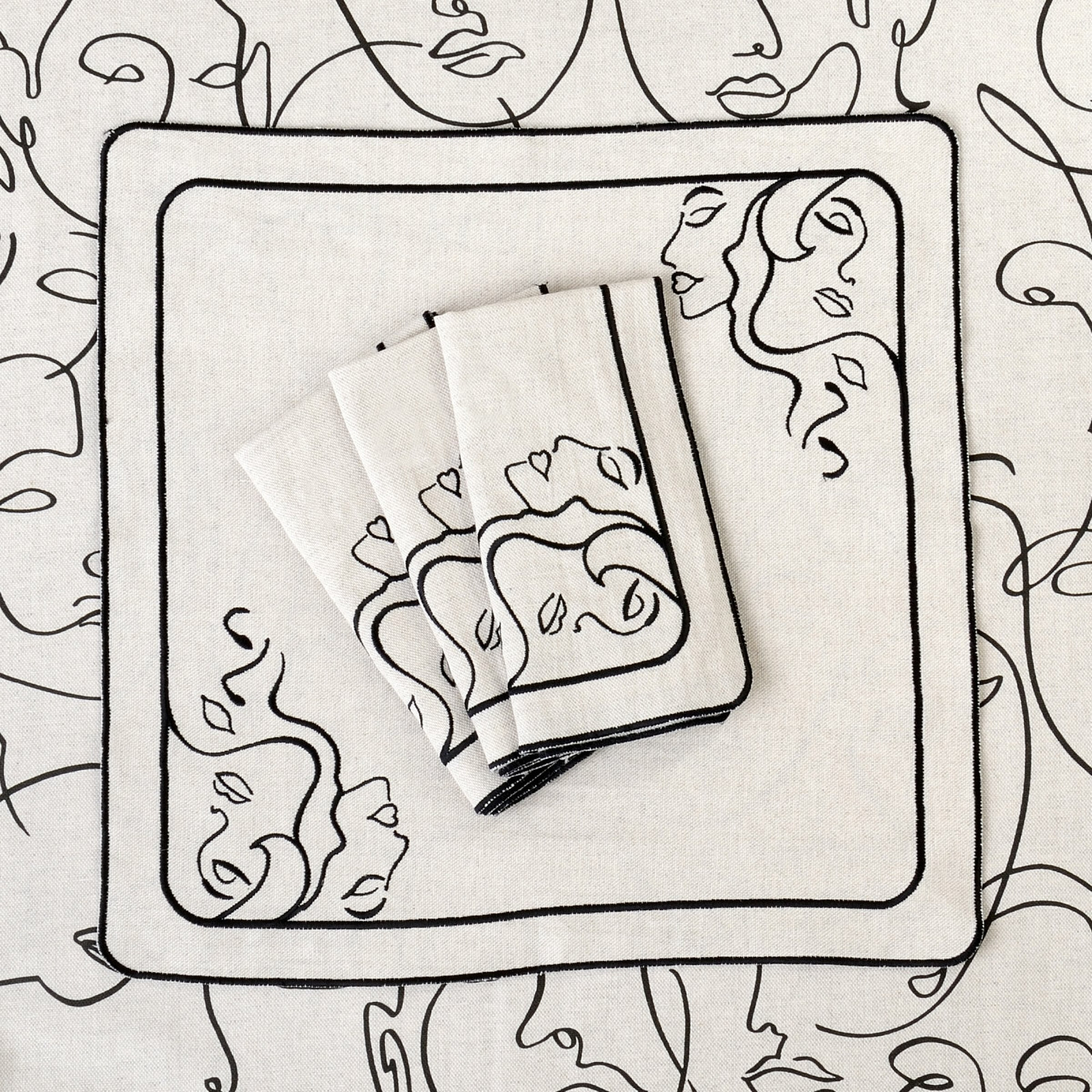 Zeatw 6 szt. haftowanych serwetek Venus