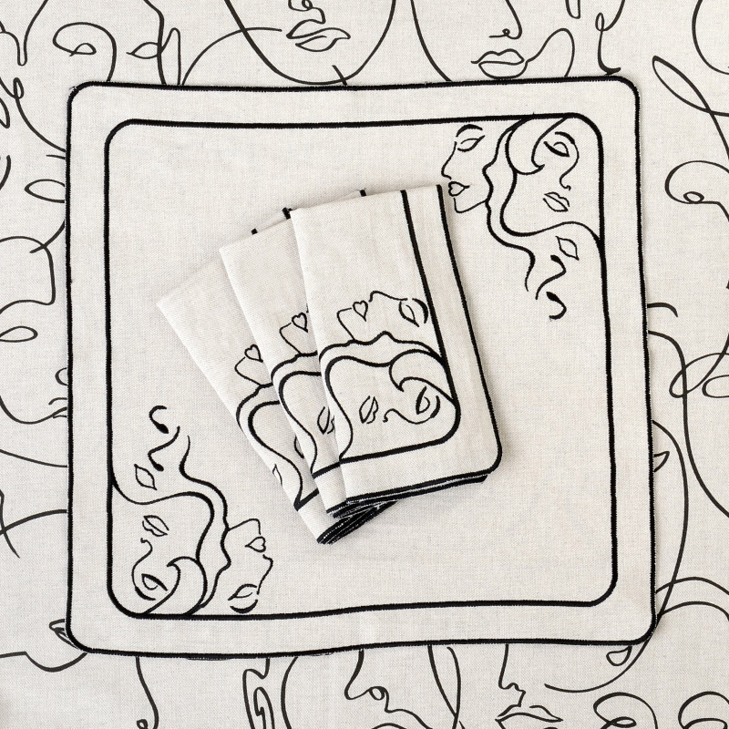 Zeatw 6 szt. haftowanych serwetek Venus