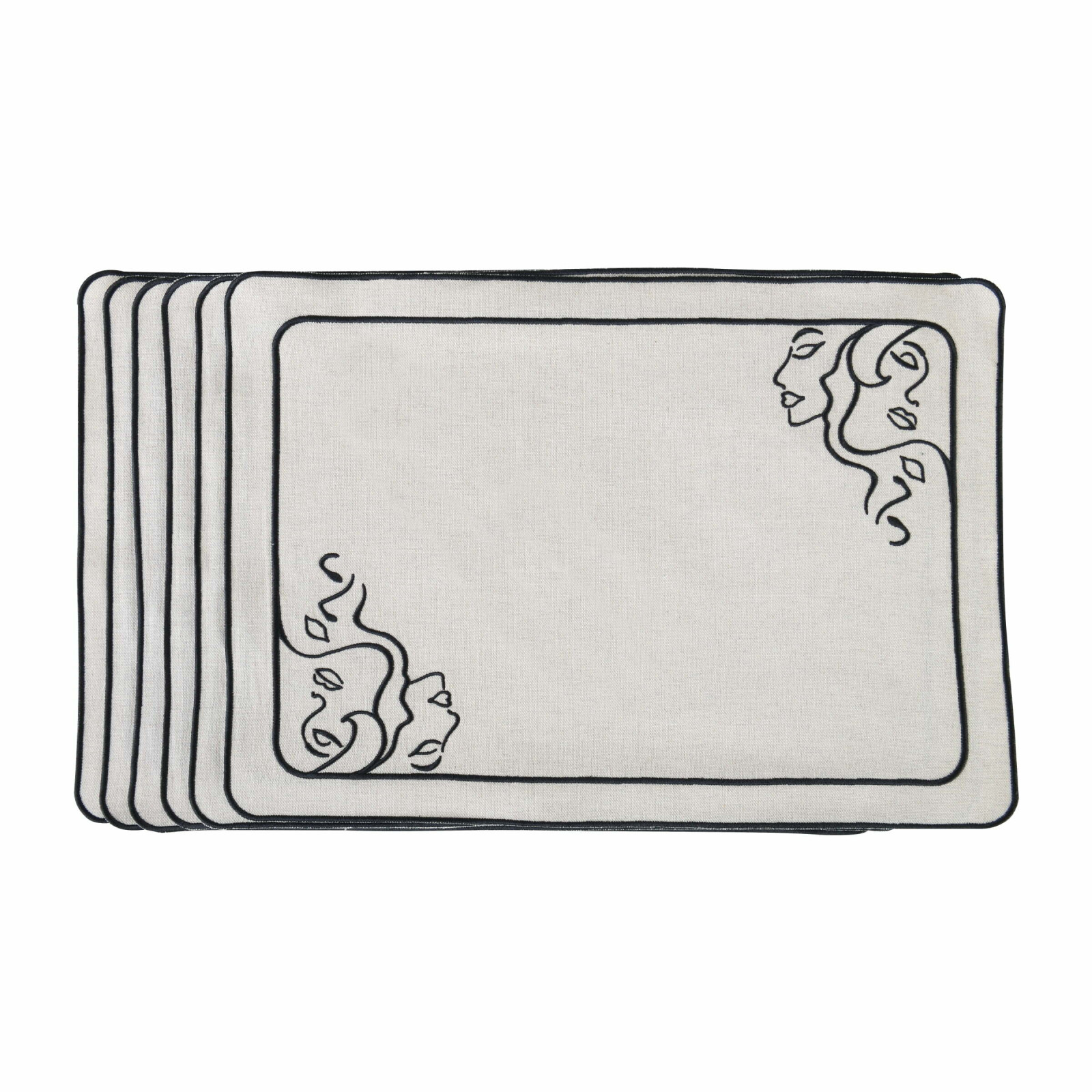 Zestaw 6 szt. haftowanych podkładek Venus