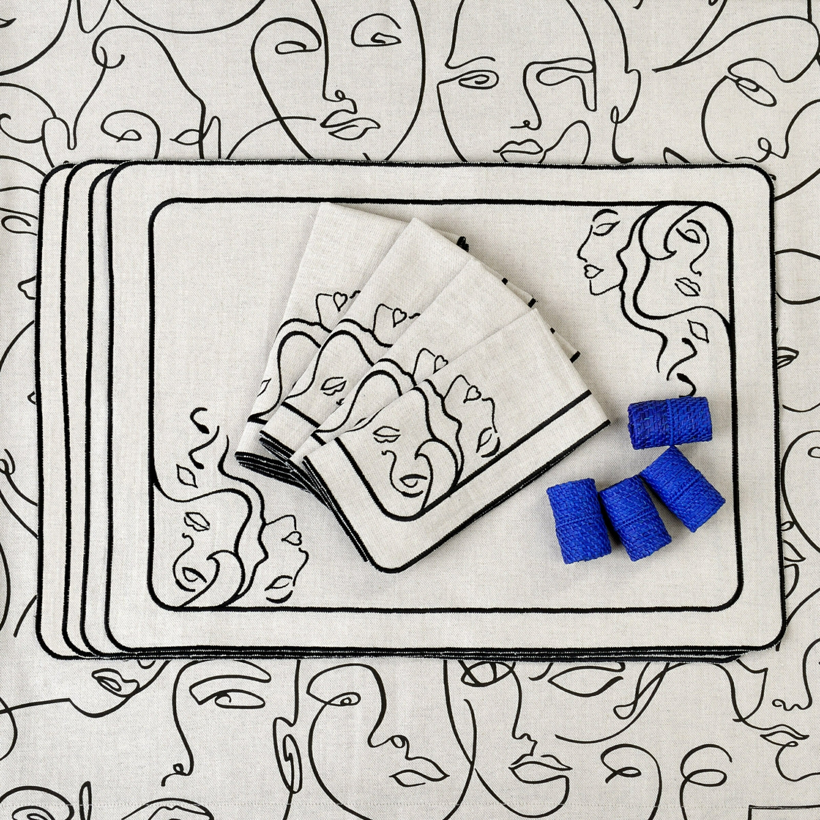 Zestaw 6 szt. obrączek na serwetki Blue Rings