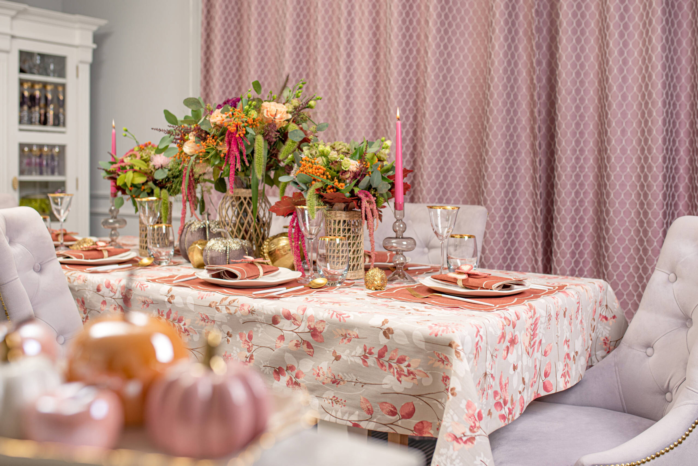 Obrus bawełniany Wild Rose 130×300