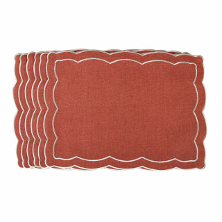 Zestaw 6 szt. haftowanych podkładek Rust Onde