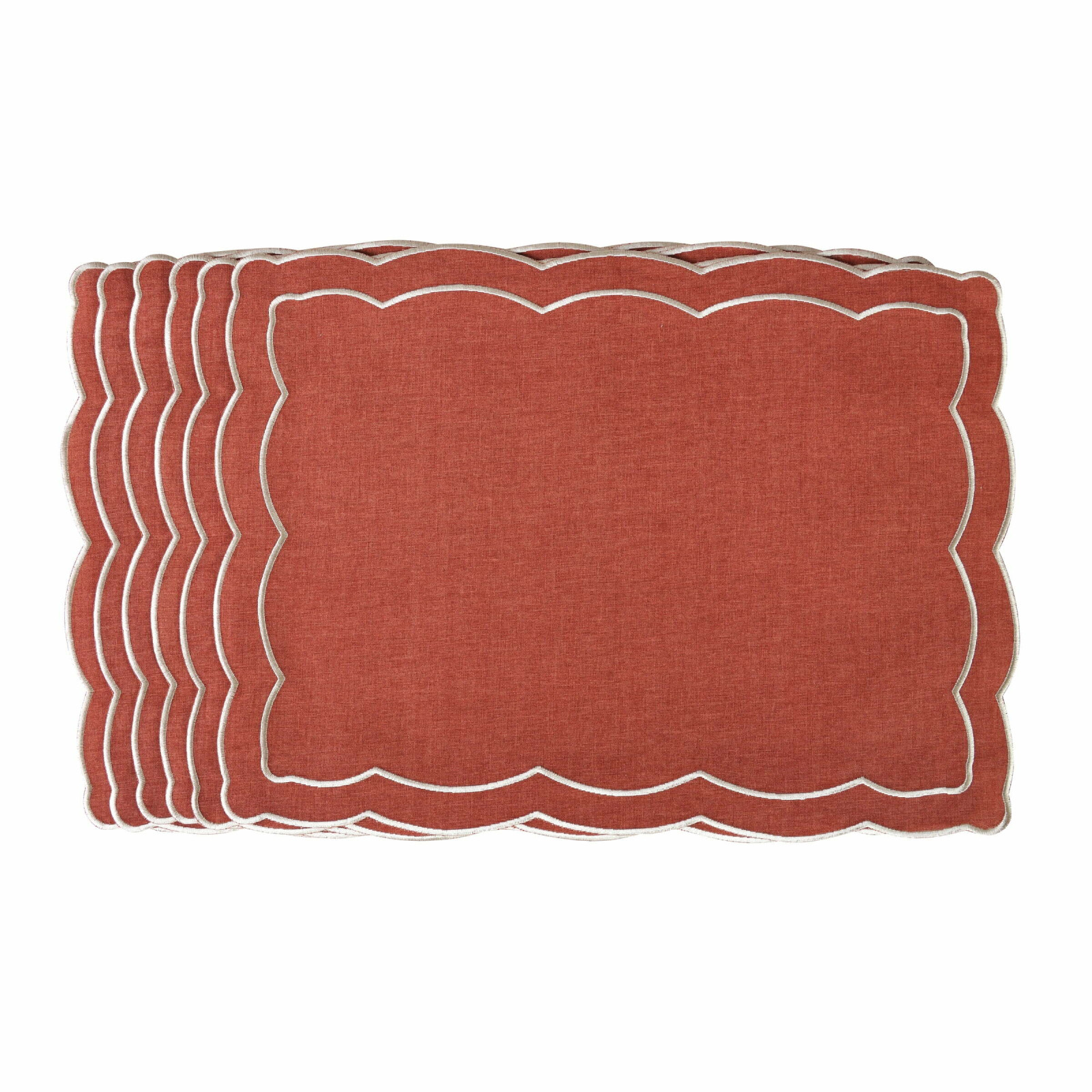 Zestaw 6 szt. haftowanych podkładek Rust Onde