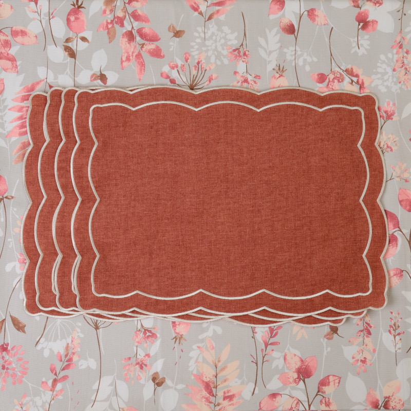 Zestaw 6 szt. haftowanych podkładek Rust Onde