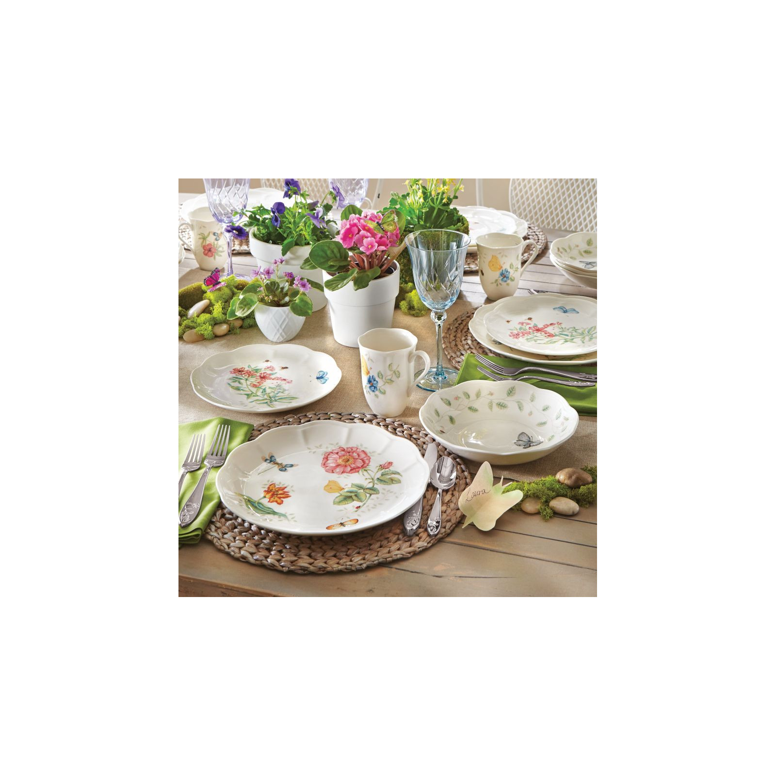 Lenox Butterfly Meadow Talerz Blue Butterfly 27 cm Holiday