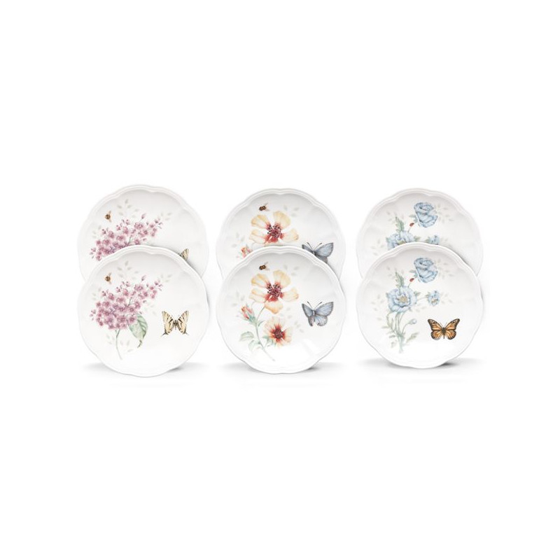 Lenox Butterfly Meadow Zestaw 6 szt. talerzy 16 cm