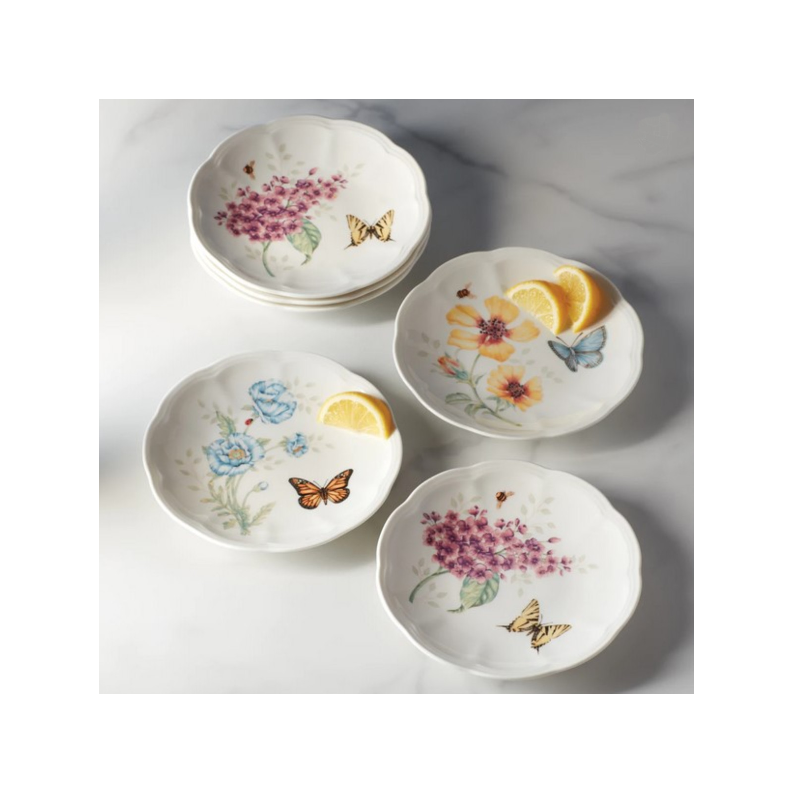 Lenox Butterfly Meadow Zestaw 6 szt. talerzy 16 cm