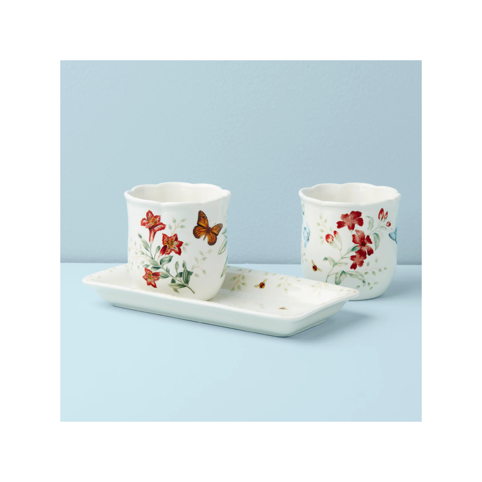 Lenox Butterfly Meadow Zestaw doniczek z podstawką