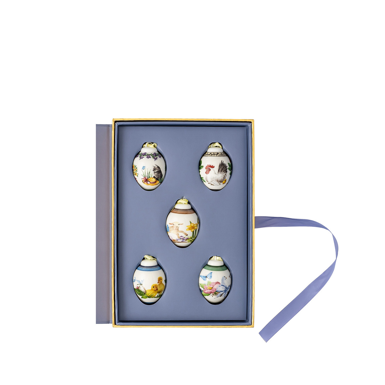 Zestaw 5 mini jajek – porcelanowe zawieszki Wielkanocna Hutschenreuther