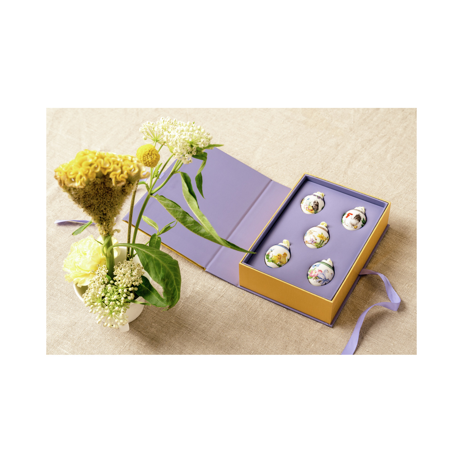 Zestaw 5 mini jajek – porcelanowe zawieszki Wielkanocna Hutschenreuther