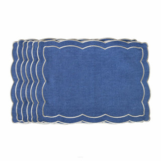 Zestaw 6 szt. haftowanych podkładek Blue Onde
