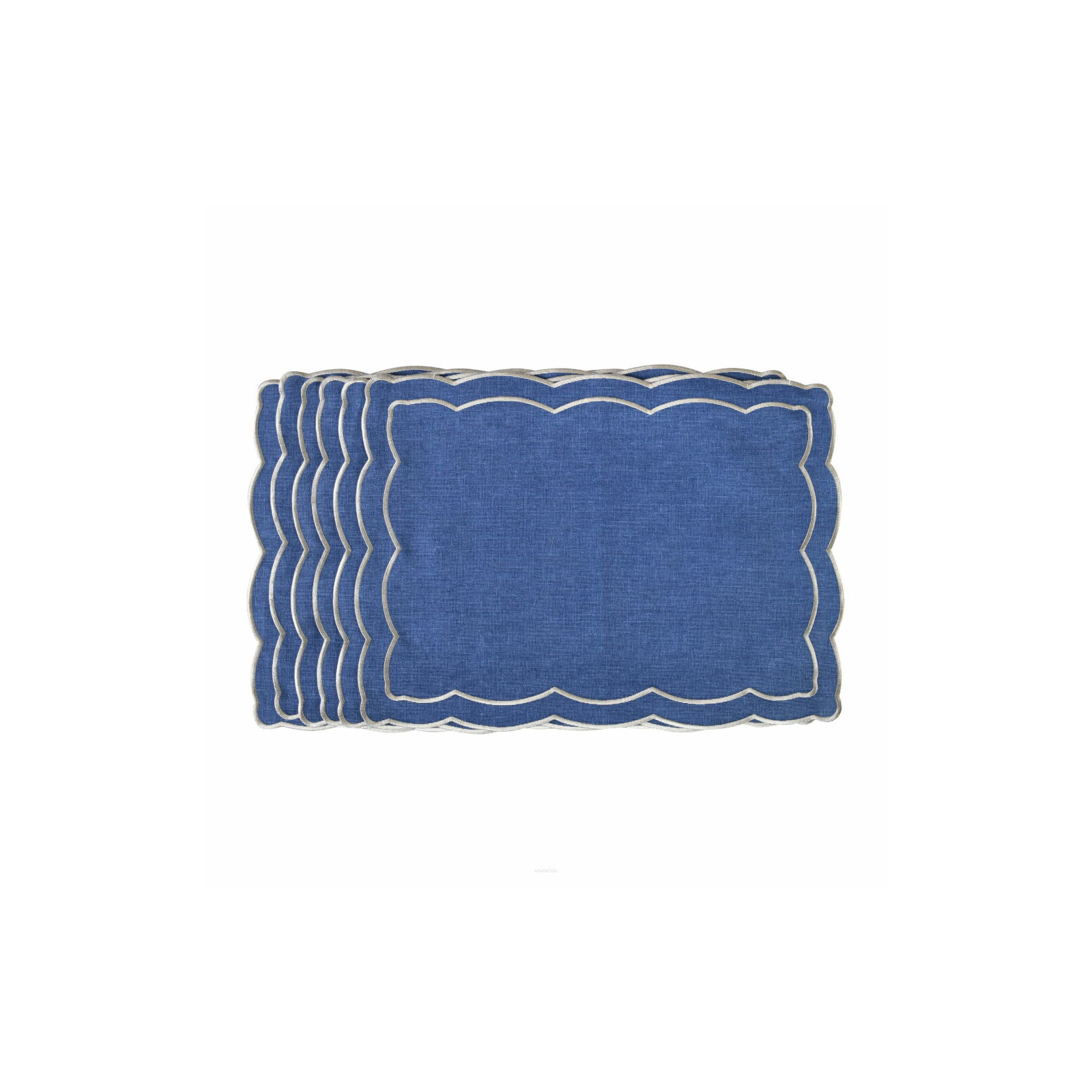 Zestaw 6 szt. haftowanych podkładek Blue Onde